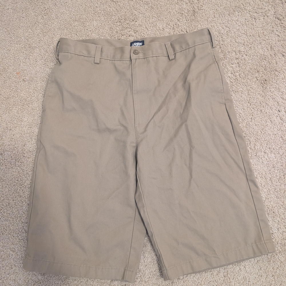 Lands' End Men's Tan Flat Front Shorts